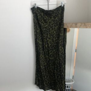 Silky midi slip skirt cheetah urban outfitters